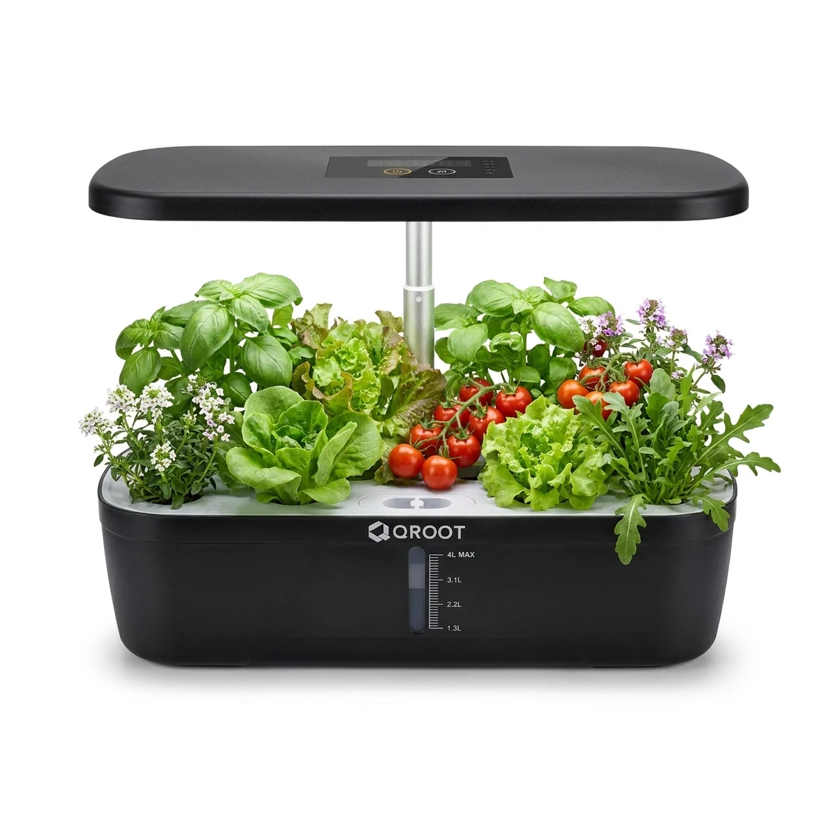 QROOT Plus 12-pod hydroponic garden with 1 year supply of cocopeat plugs and nutrients